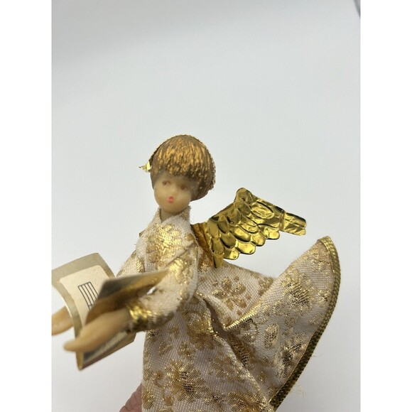 Vintage Koestel Wax Angel Christmas Ornament Singing Angel Gold READ DESCRIPTION - Picture 8 of 9